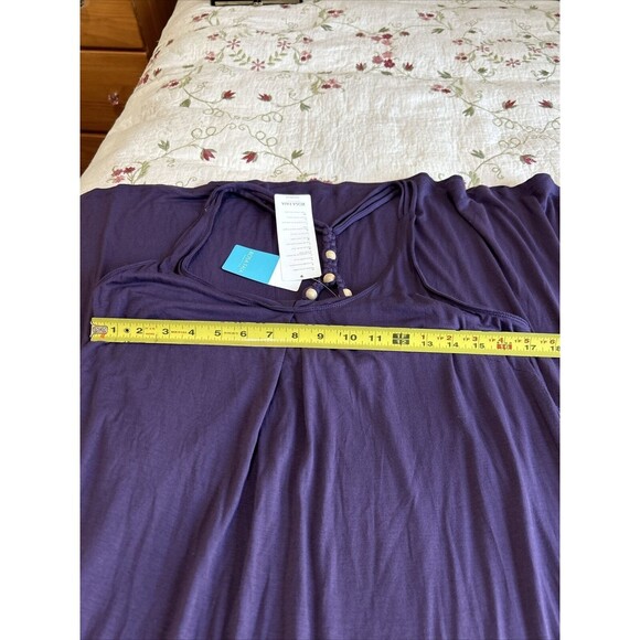 Rosa Faia Brand Womans Plain Violet Large Maxi Halter Dress NWT Beads - Picture 14 of 14